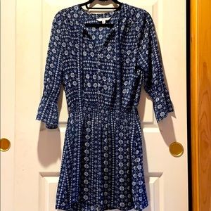JACK BY BB DAKOTA 3/4 sleeve blue print mini